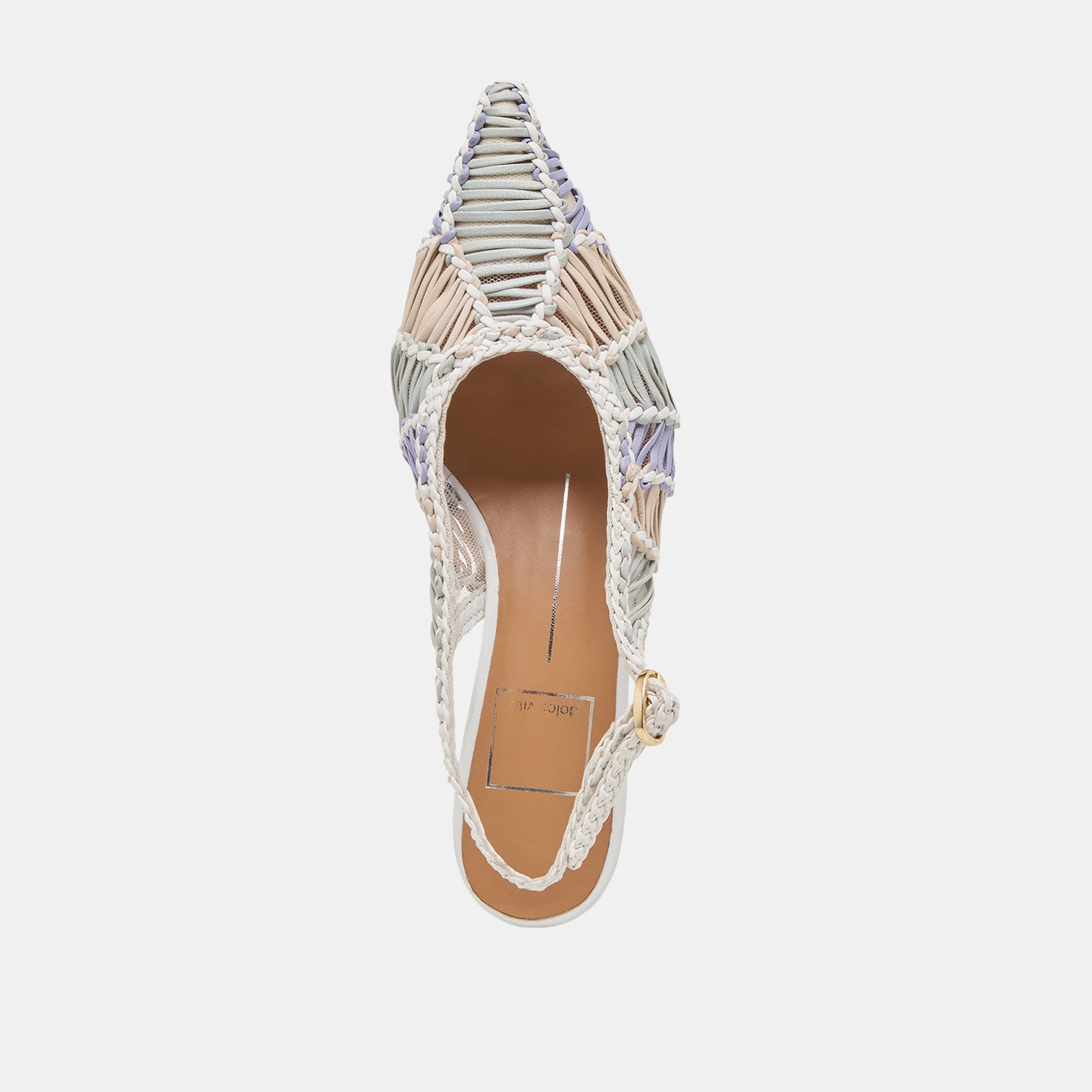 Dafney White Multi Woven Leather Heels Dolce Vita us