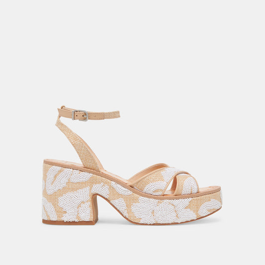 ENIKO HEELS NATURAL MULTI FLORAL SEQUIN
 – Dolce Vita Dolce Vita Outlet