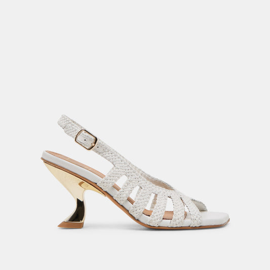 SICILY HEELS WHITE WOVEN LEATHER
 – Dolce Vita Dolce Vita On sale