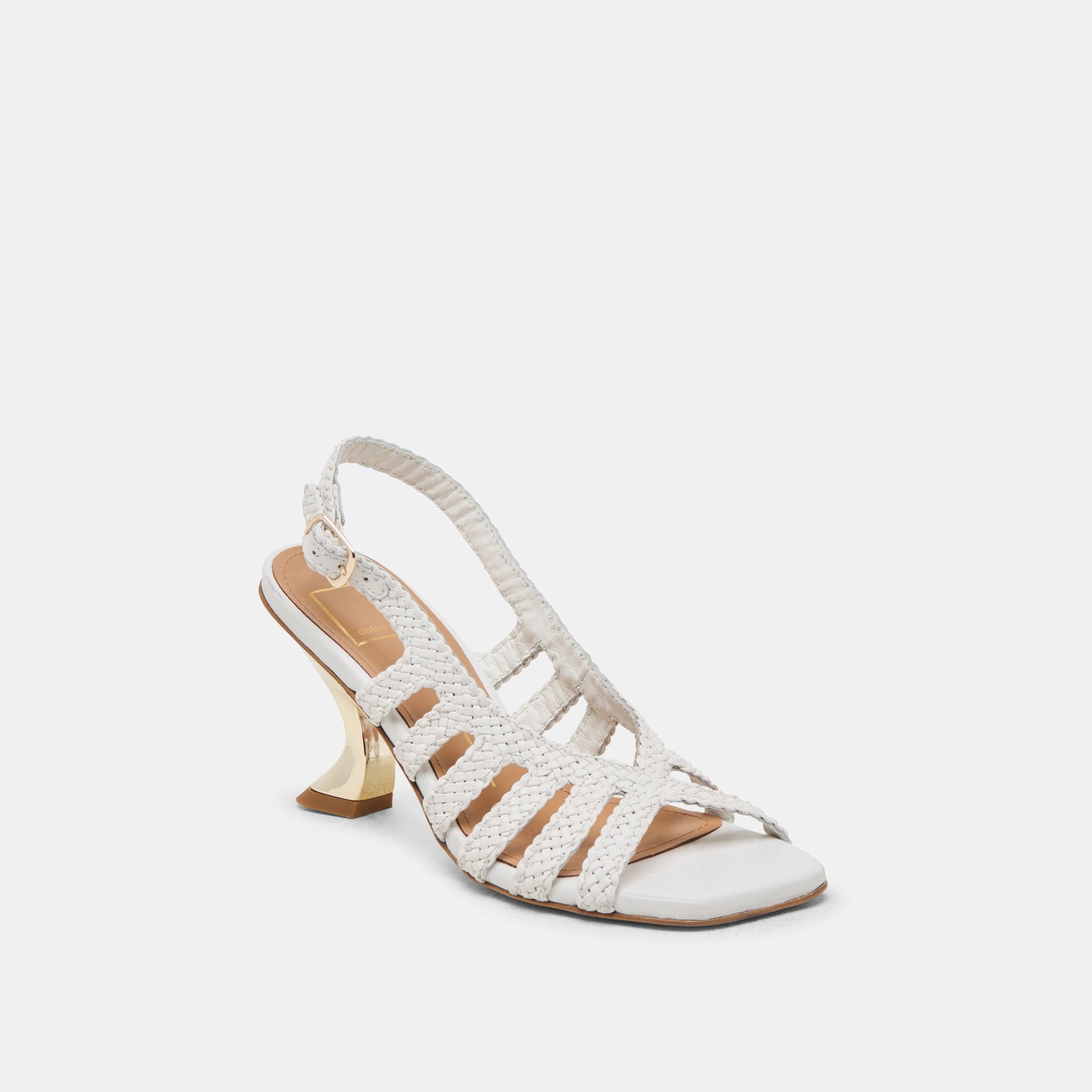 SICILY HEELS WHITE WOVEN LEATHER
 – Dolce Vita Dolce Vita On sale