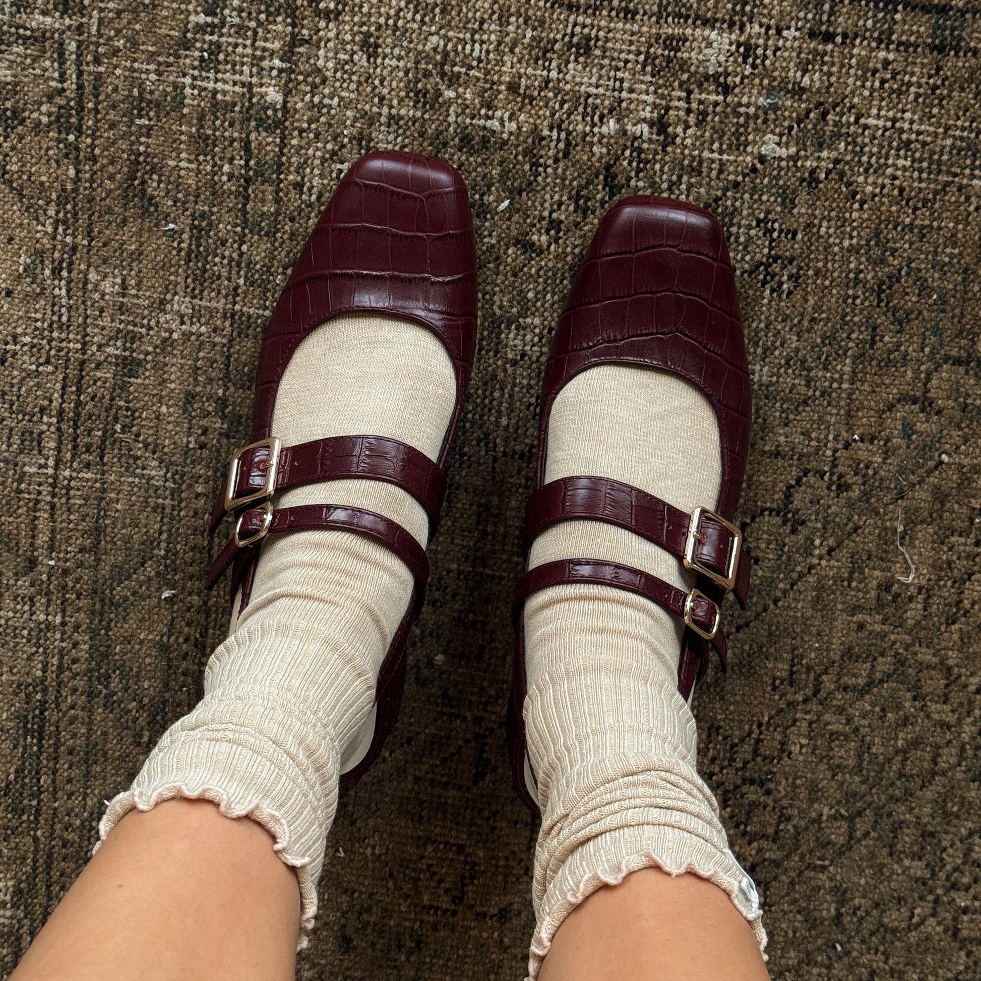 Patzy Oxblood Embossed Leather Heels Dolce Vita On sale
