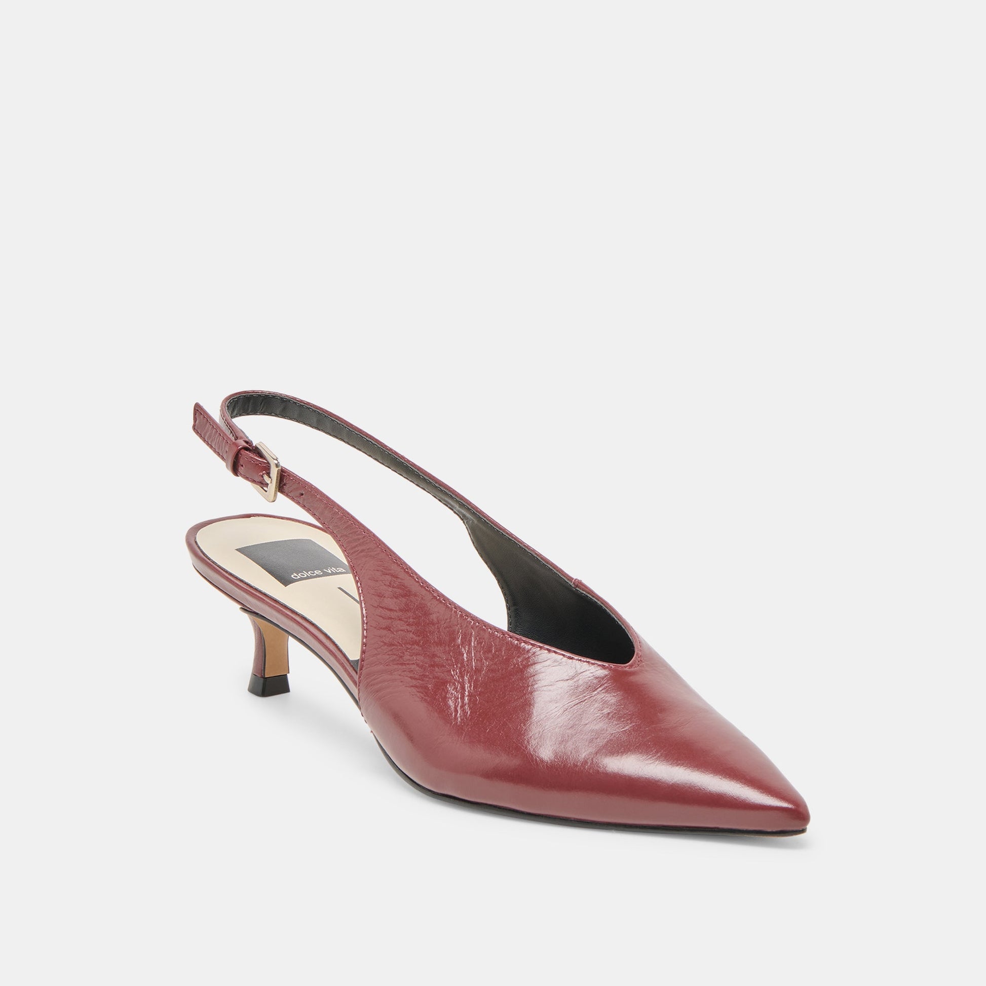 Alenna Oxblood Crinkle Heels Dolce Vita New