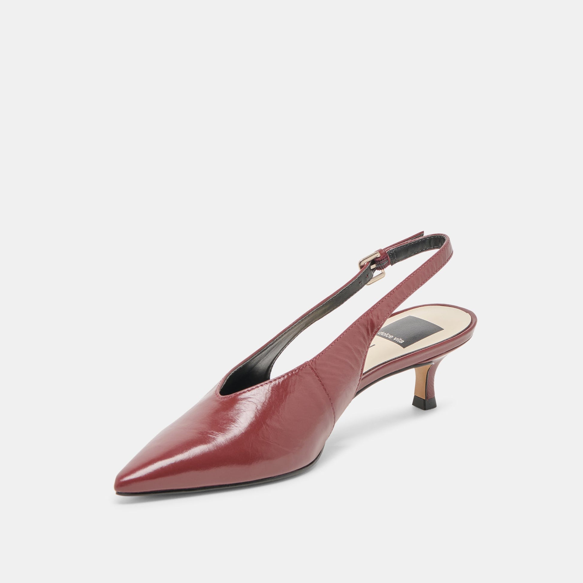 Alenna Oxblood Crinkle Heels Dolce Vita New