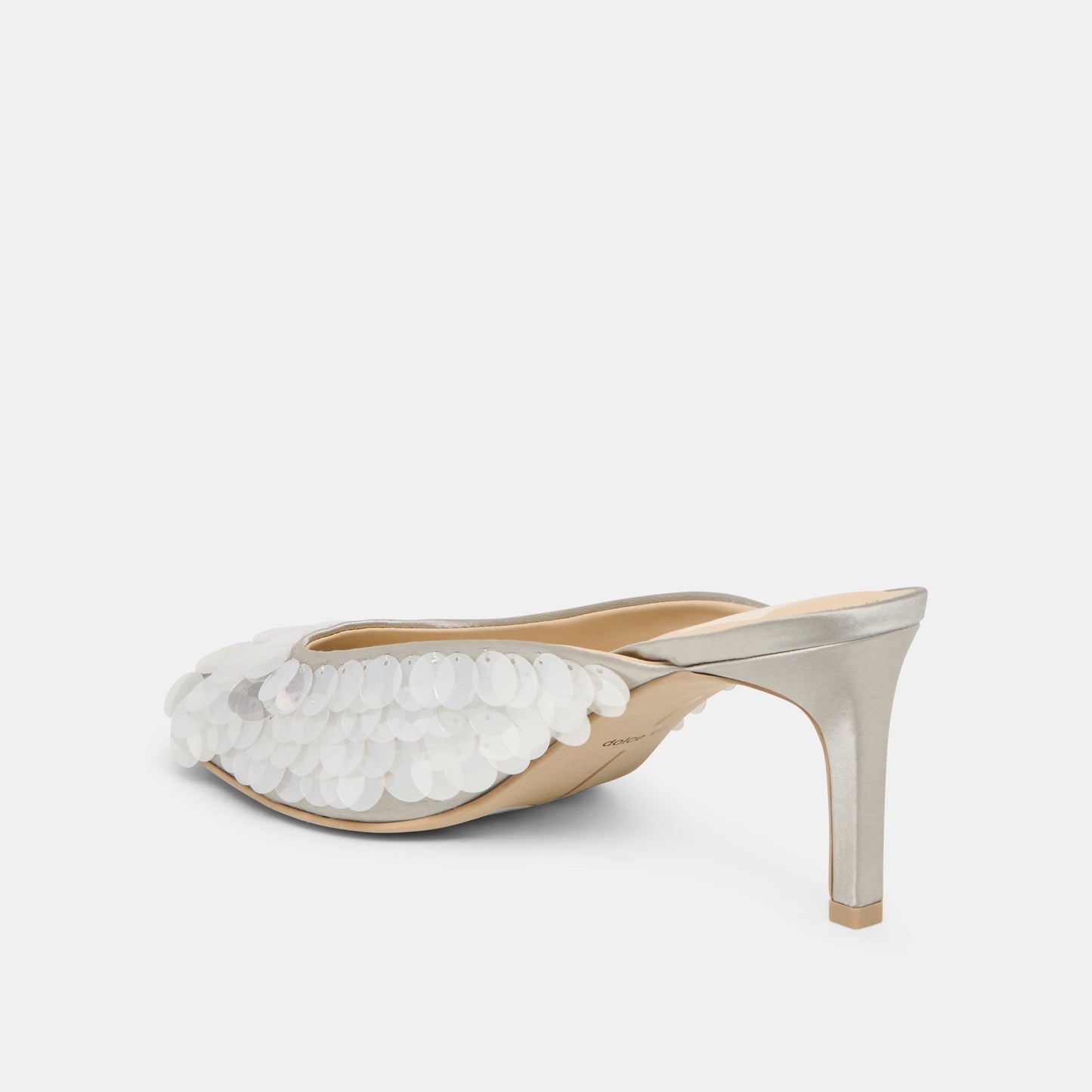 Samary Confetti Silver Satin Heels Dolce Vita Sale
