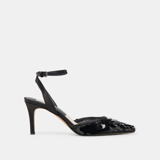 Elizza Confetti Onyx Woven Mesh Heels Dolce Vita Outlet
