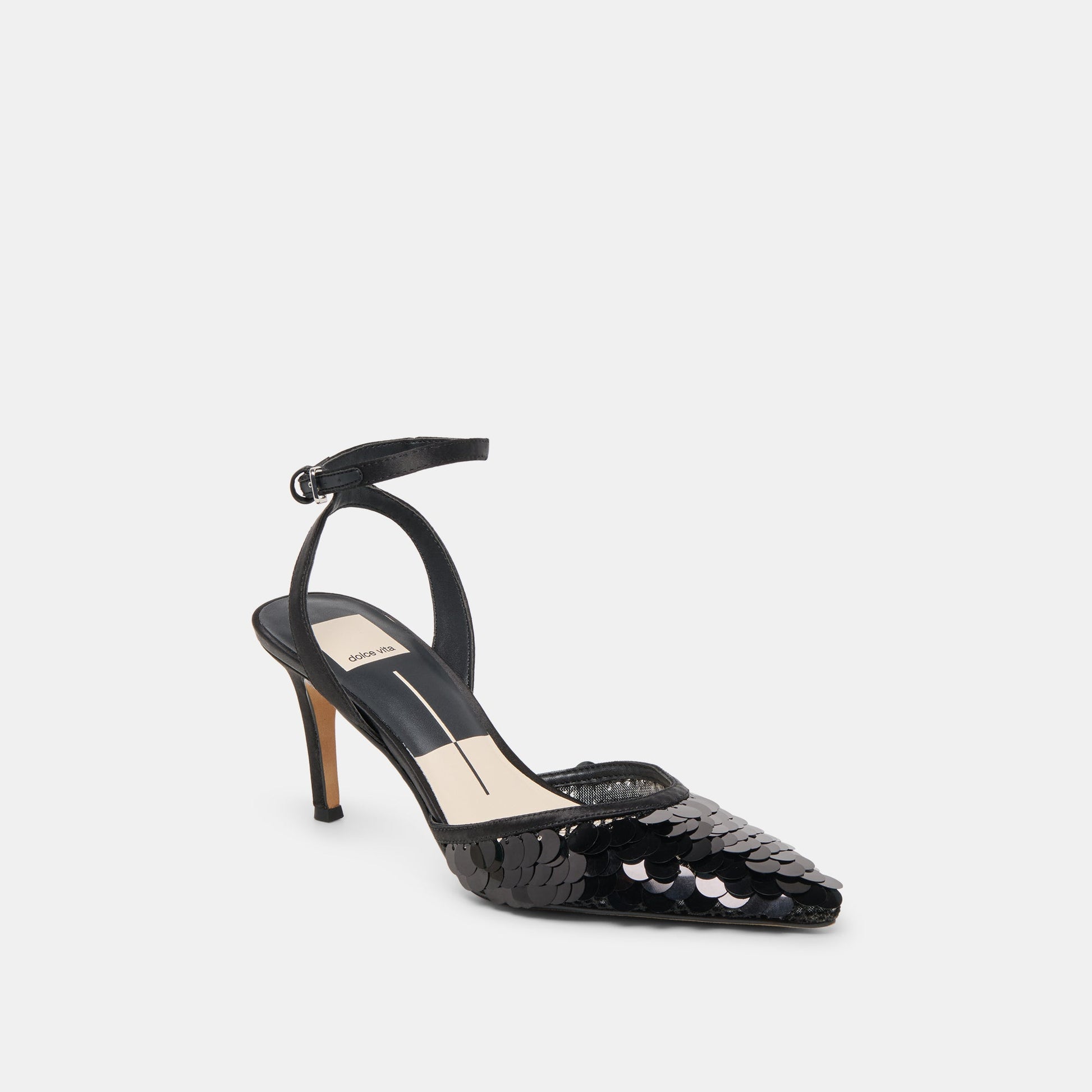 Elizza Confetti Onyx Woven Mesh Heels Dolce Vita Outlet