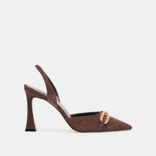 Malik Mahogany Nubuck Heels Dolce Vita New