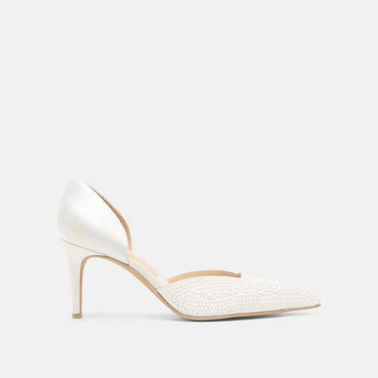 Eloy Pearl Off White Satin Heels Dolce Vita For sale