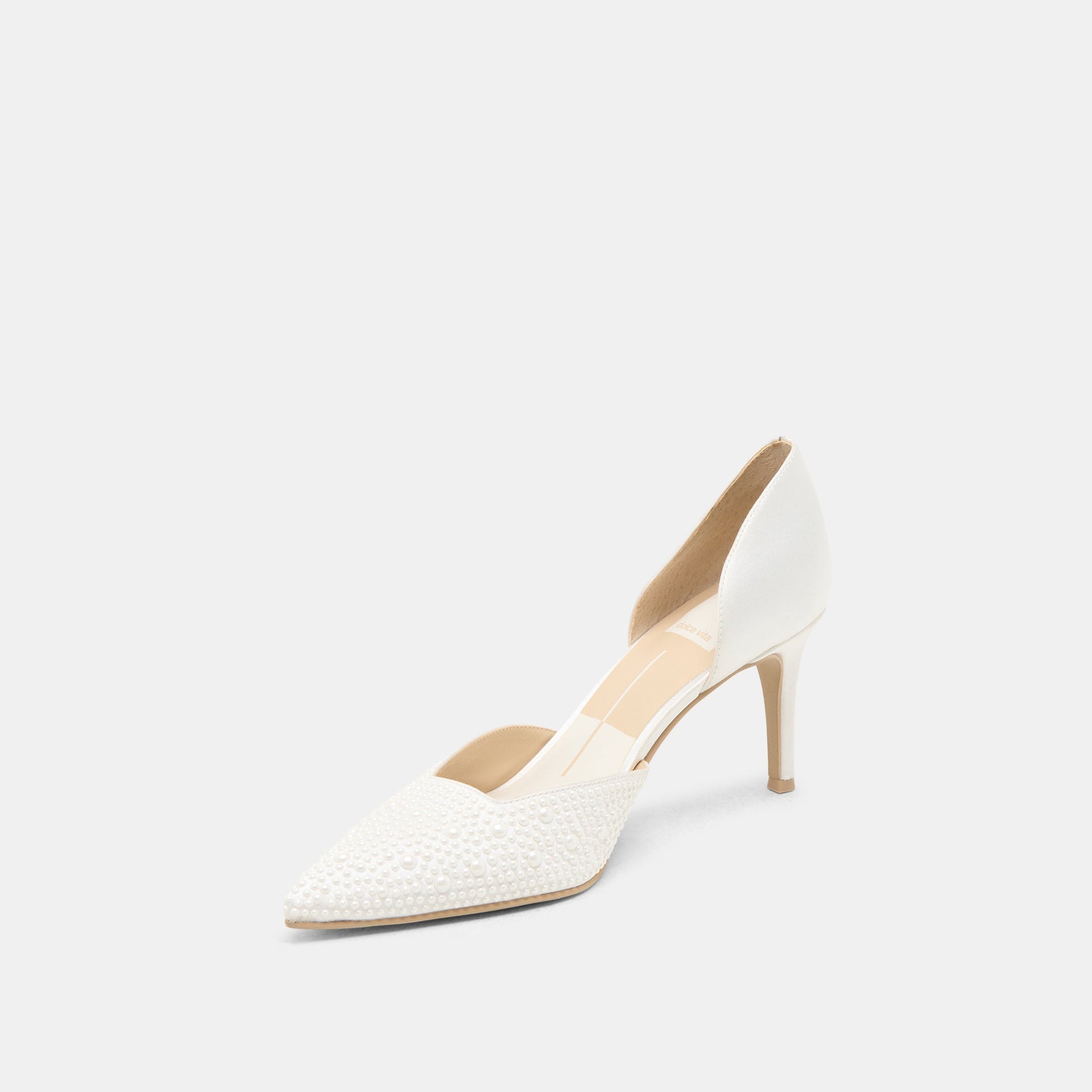 Eloy Pearl Off White Satin Heels Dolce Vita For sale