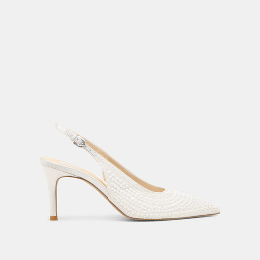 Elasi Pearl Off White Satin Heels Dolce Vita Sale