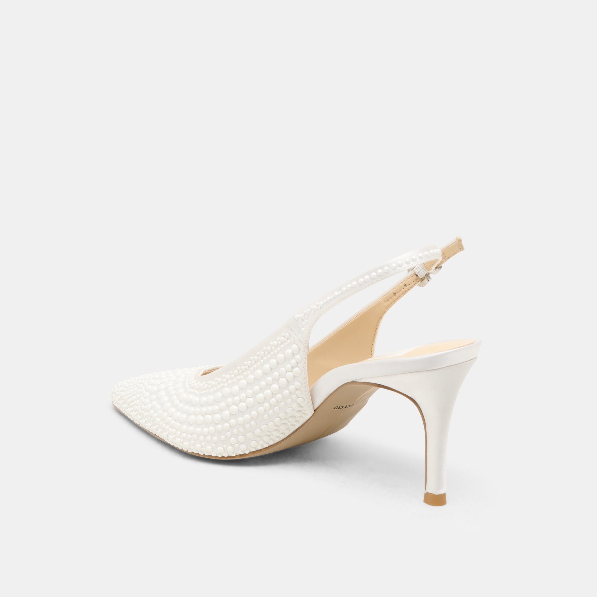 Elasi Pearl Off White Satin Heels Dolce Vita Sale