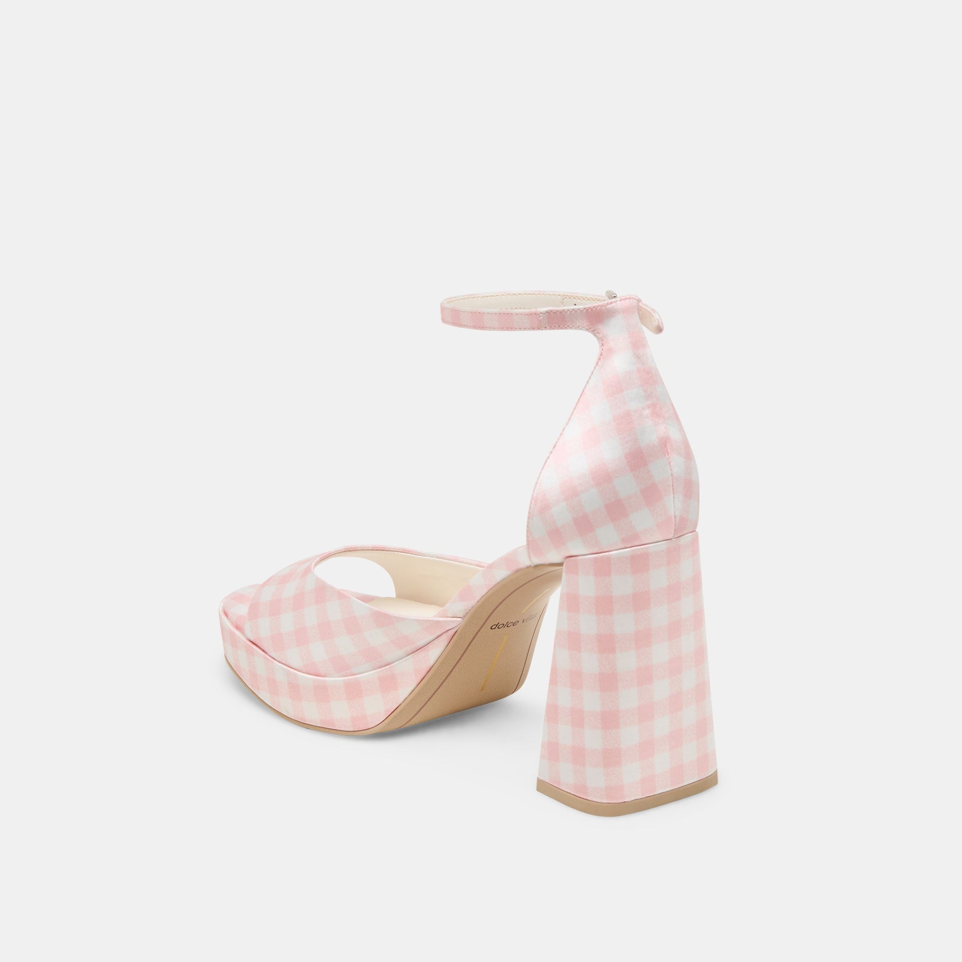 Pandro X Byrdie Golf Pink Plaid Gingham Wide Heels Dolce Vita On sale