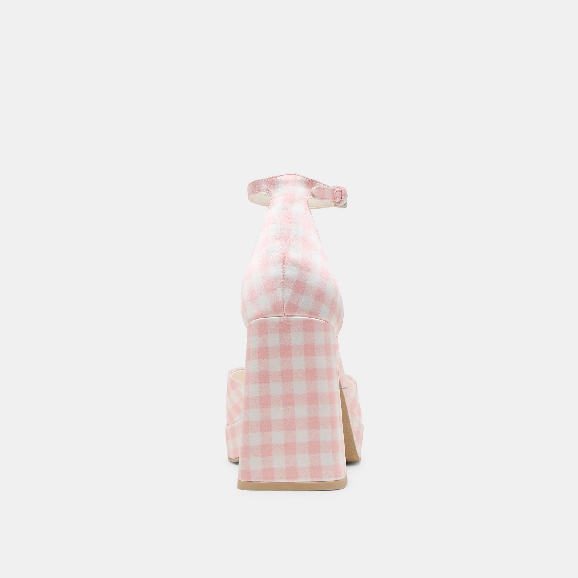 Pandro X Byrdie Golf Pink Plaid Gingham Wide Heels Dolce Vita On sale