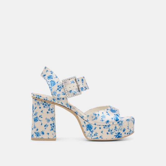 Bobby Pearl Blue Floral Satin Heels Dolce Vita For sale