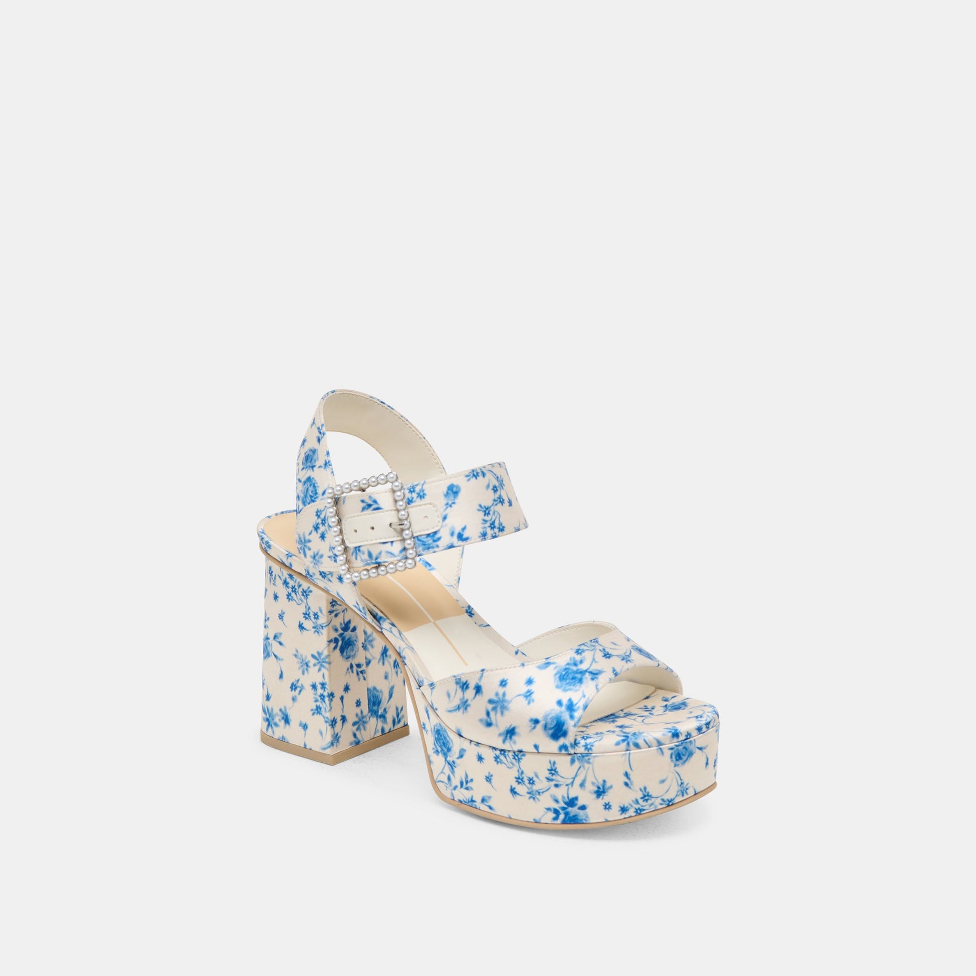Bobby Pearl Blue Floral Satin Heels Dolce Vita For sale