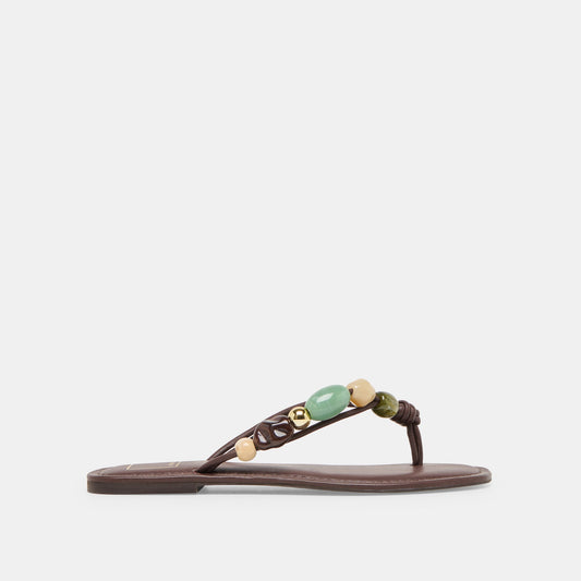 Cely Dk Brown Leather Sandals Dolce Vita us