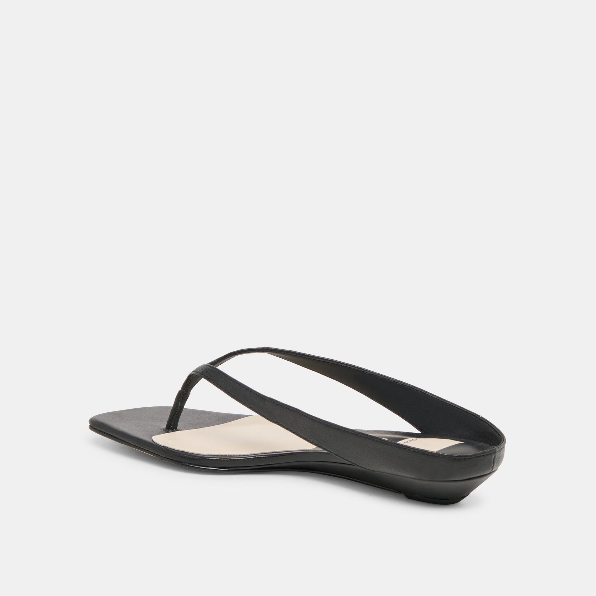 GIZEL Black Leather Thong Square-Toe Sandals Dolce Vita Online