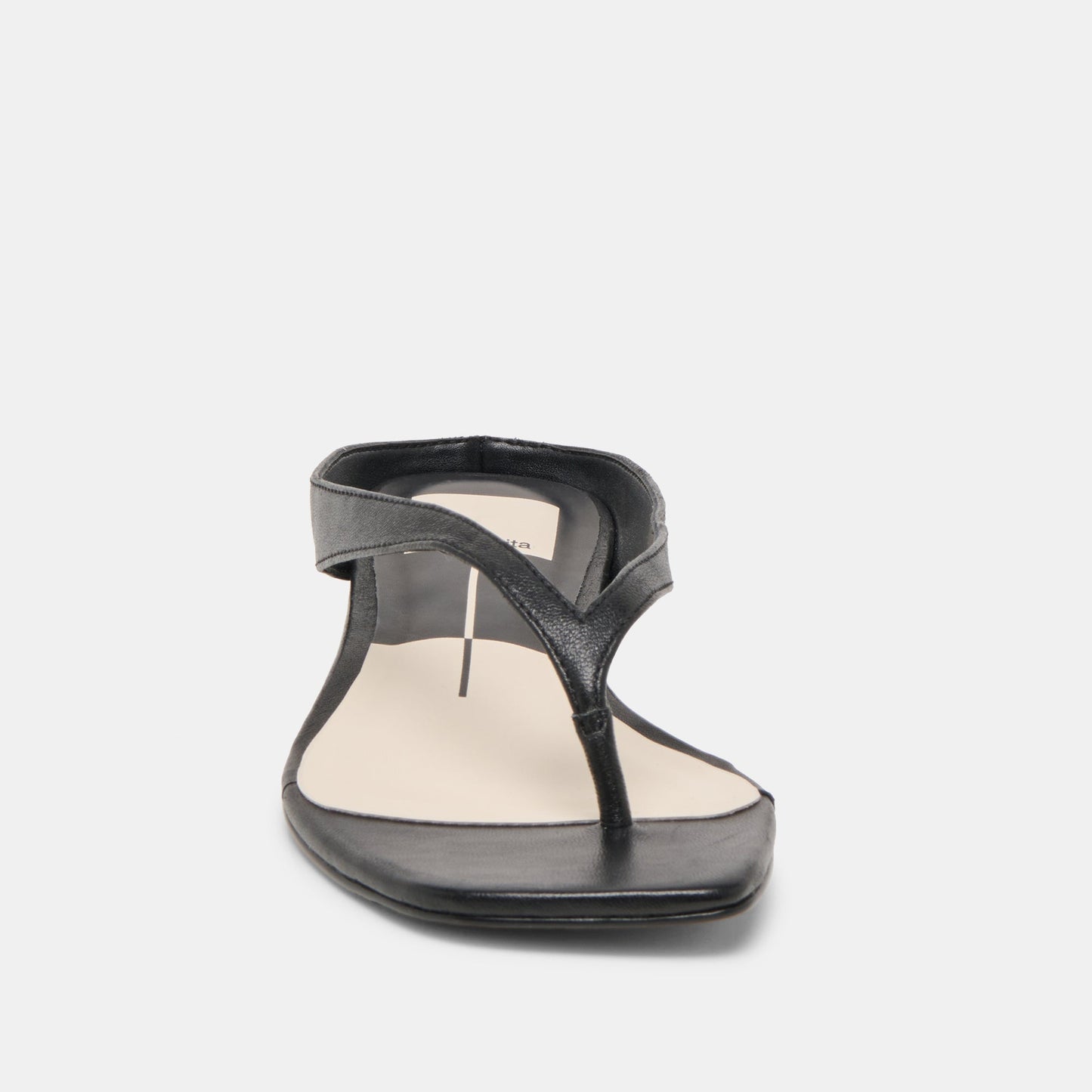 GIZEL Black Leather Thong Square-Toe Sandals Dolce Vita Online