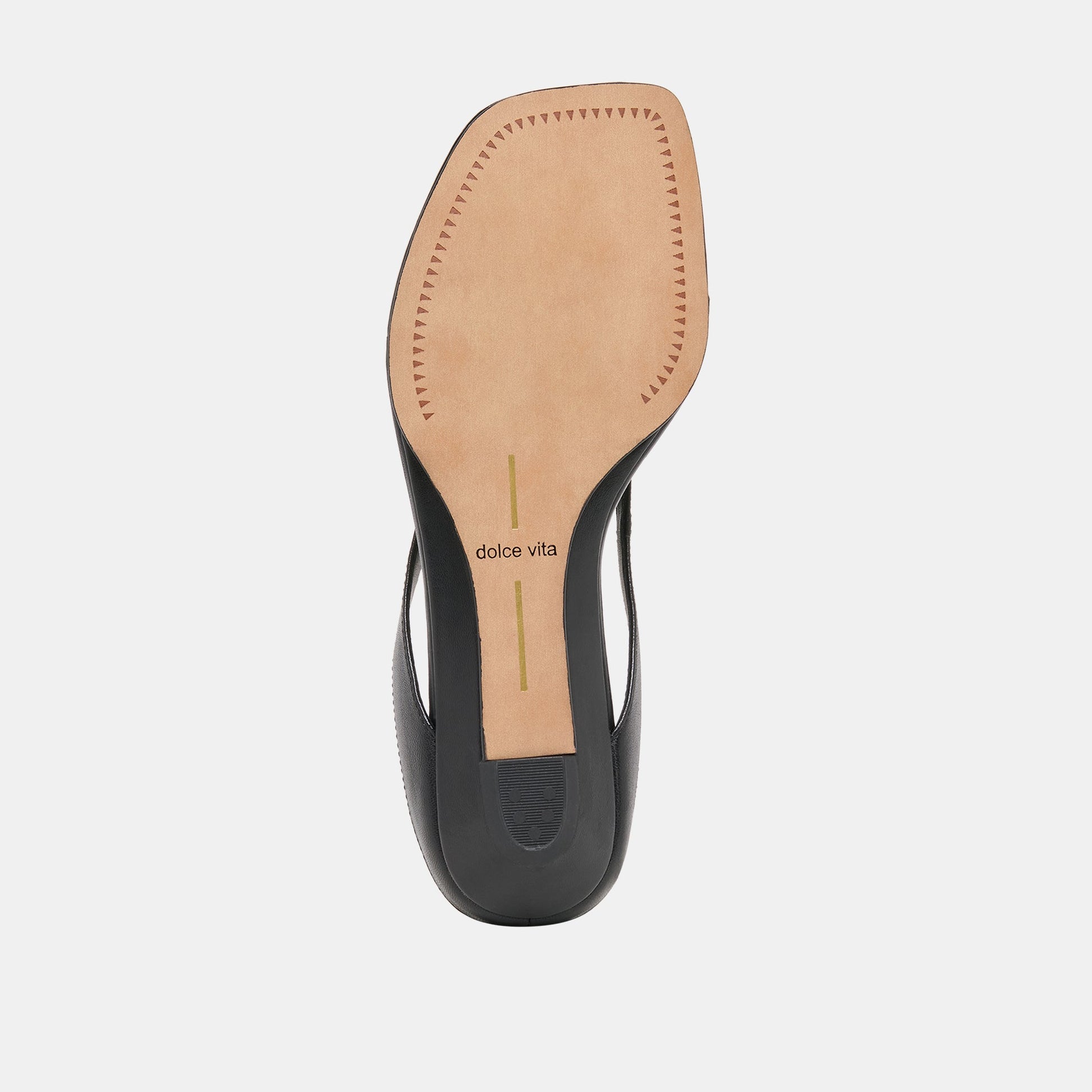 GIZEL Black Leather Thong Square-Toe Sandals Dolce Vita Online