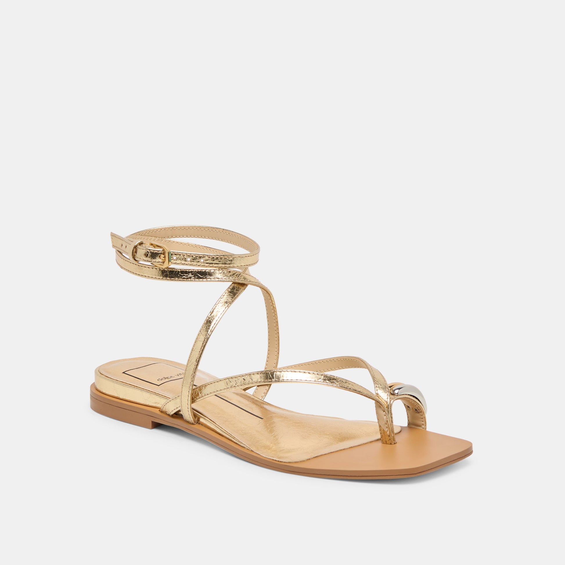 Tyrice Gold Leather Sandals Dolce Vita For sale