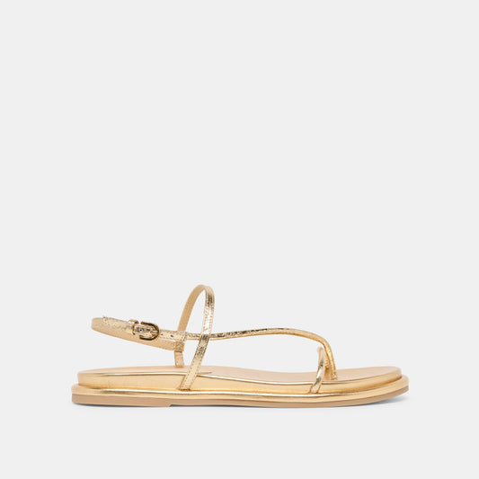 Dom Gold Distressed Leather Sandals Dolce Vita us