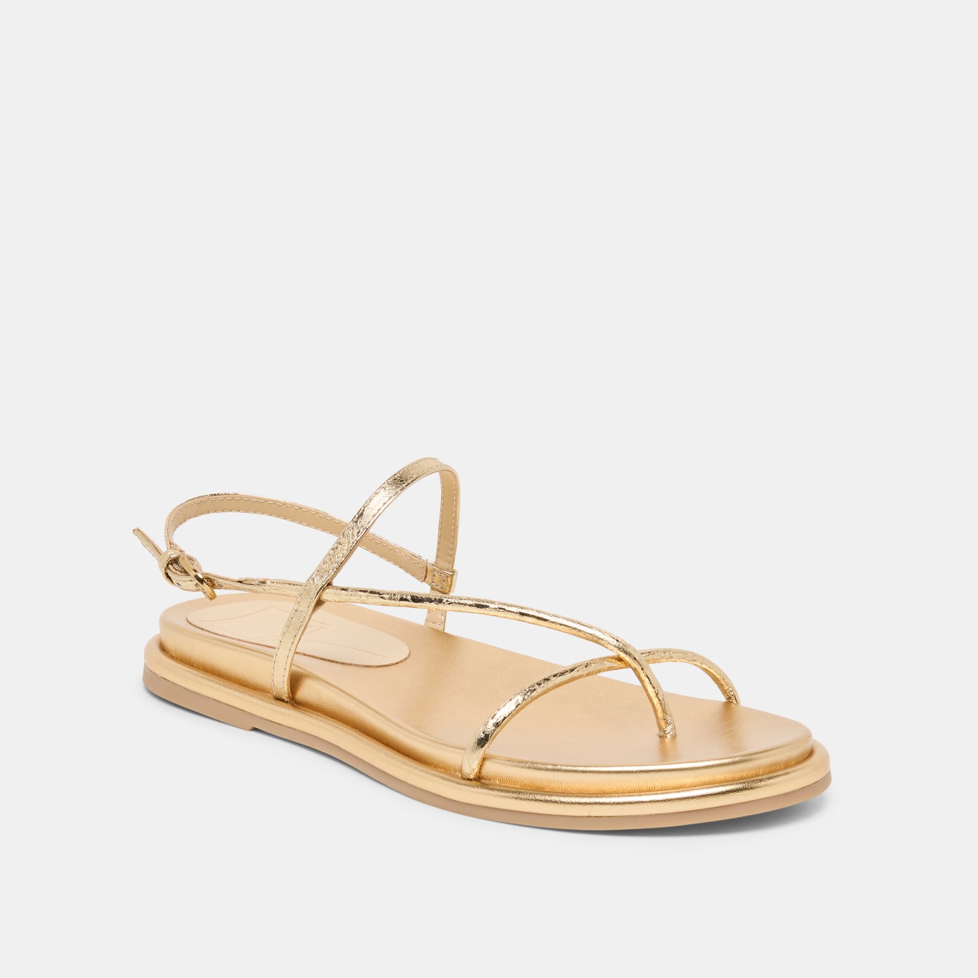Dom Gold Distressed Leather Sandals Dolce Vita us