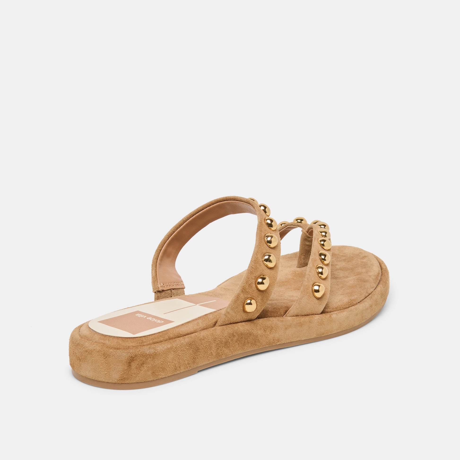 Amary Stud Lt Brown Suede Sandals Dolce Vita Outlet