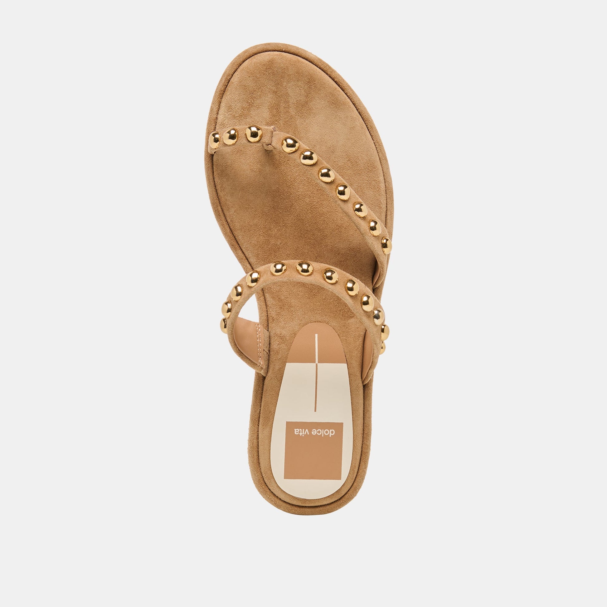 Amary Stud Lt Brown Suede Sandals Dolce Vita Outlet