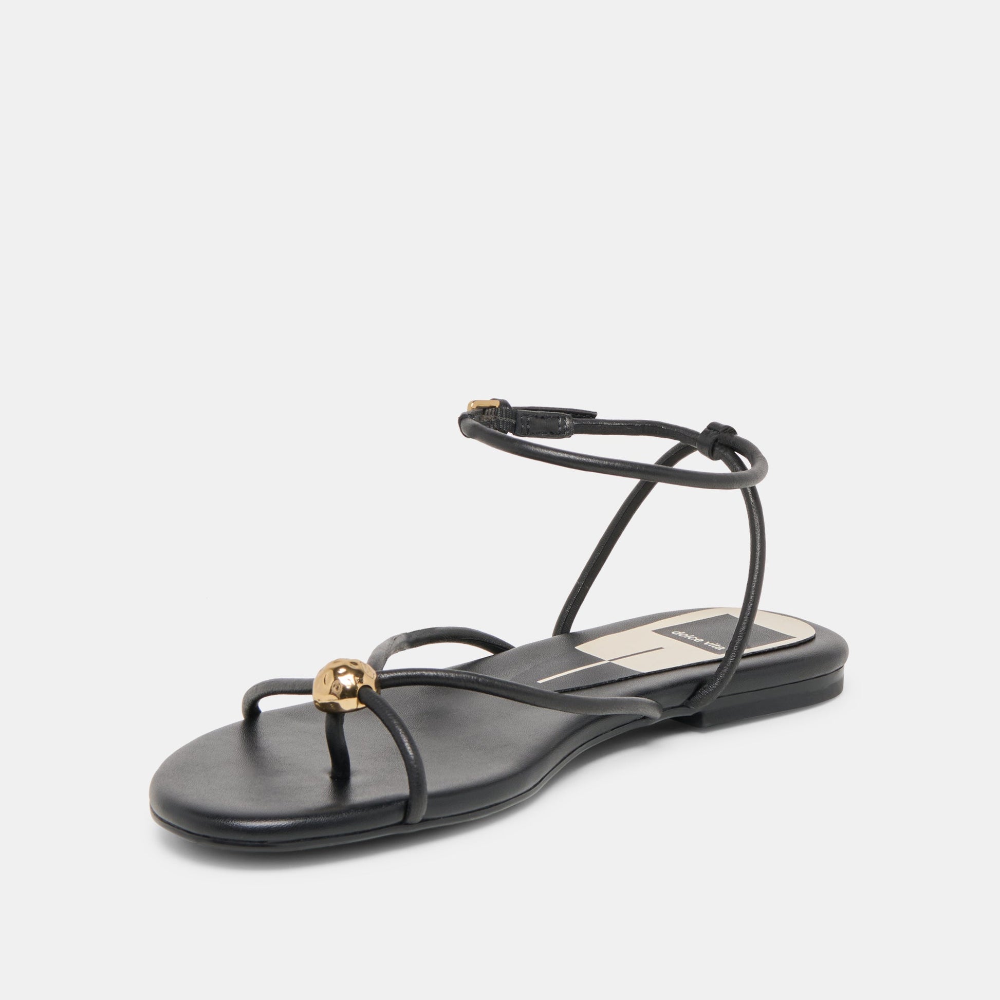 Kenley Black Leather Sandals Dolce Vita New