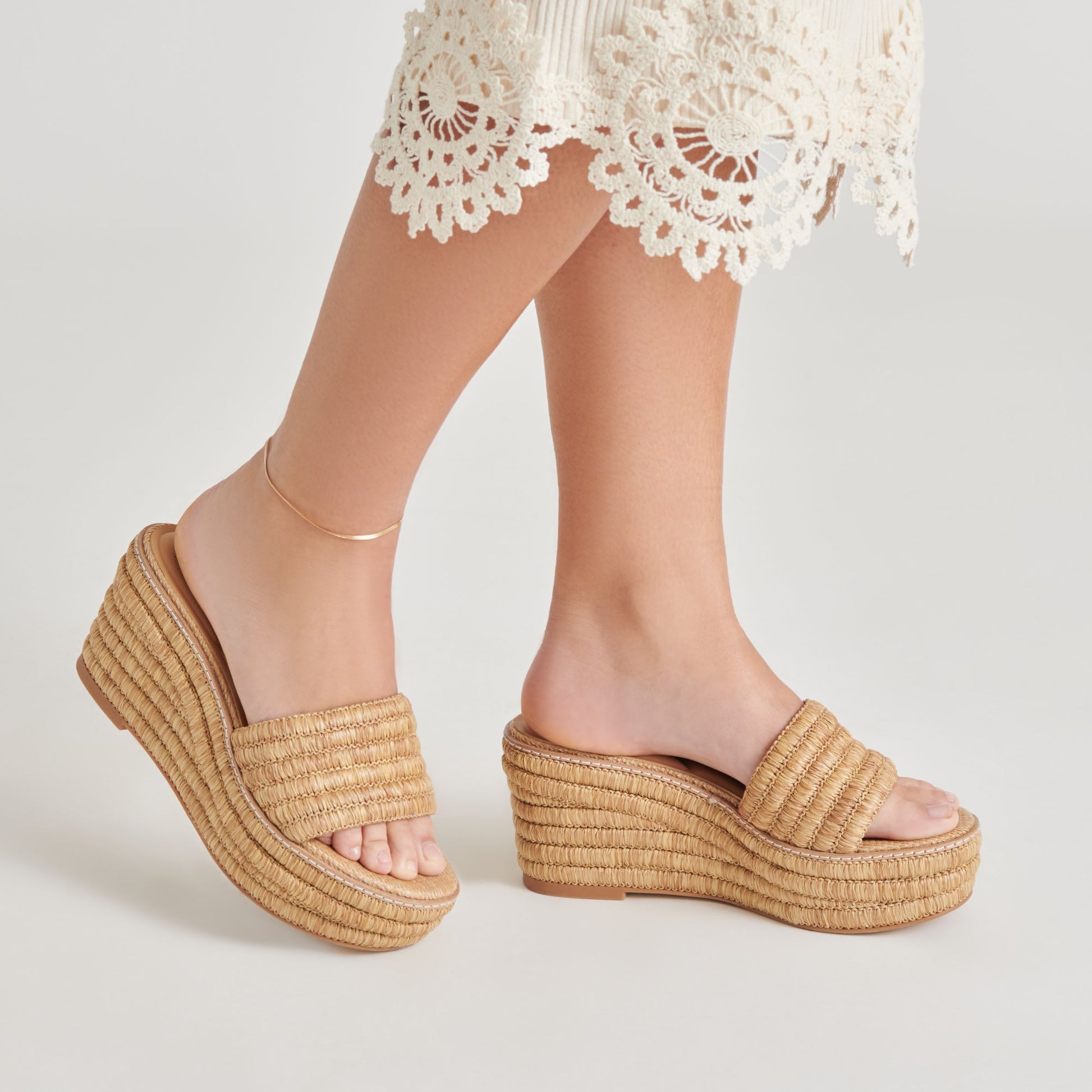 Throne Lt Natural Raffia Wedges Dolce Vita On sale