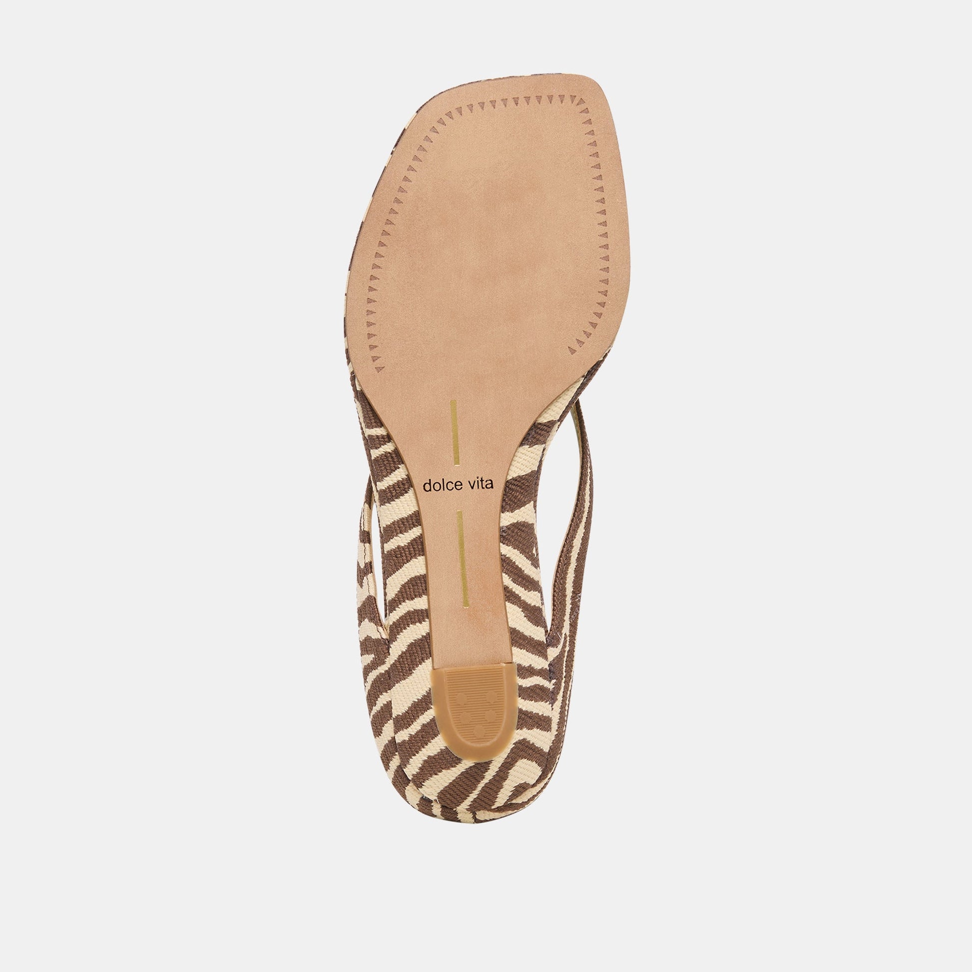 GIZEL Beige Zebra Raffia Thong Square-Toe Sandals Dolce Vita Discount