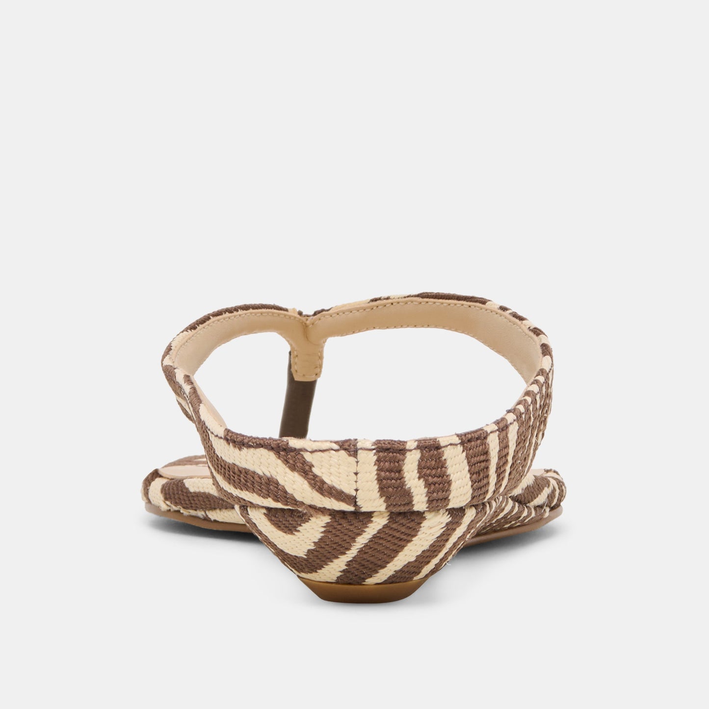 GIZEL Beige Zebra Raffia Thong Square-Toe Sandals Dolce Vita Discount