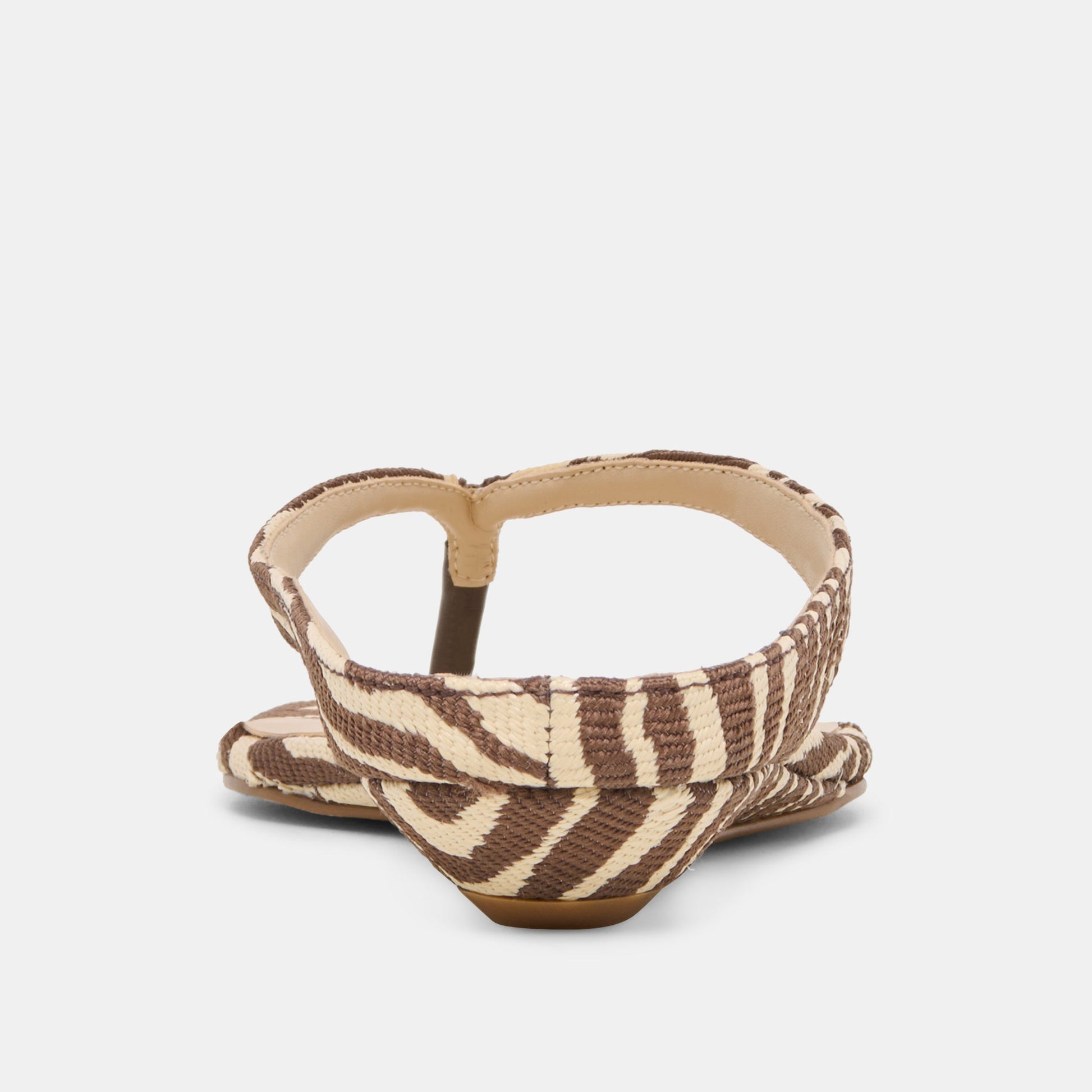 GIZEL Beige Zebra Raffia Thong Square-Toe Sandals Dolce Vita Discount