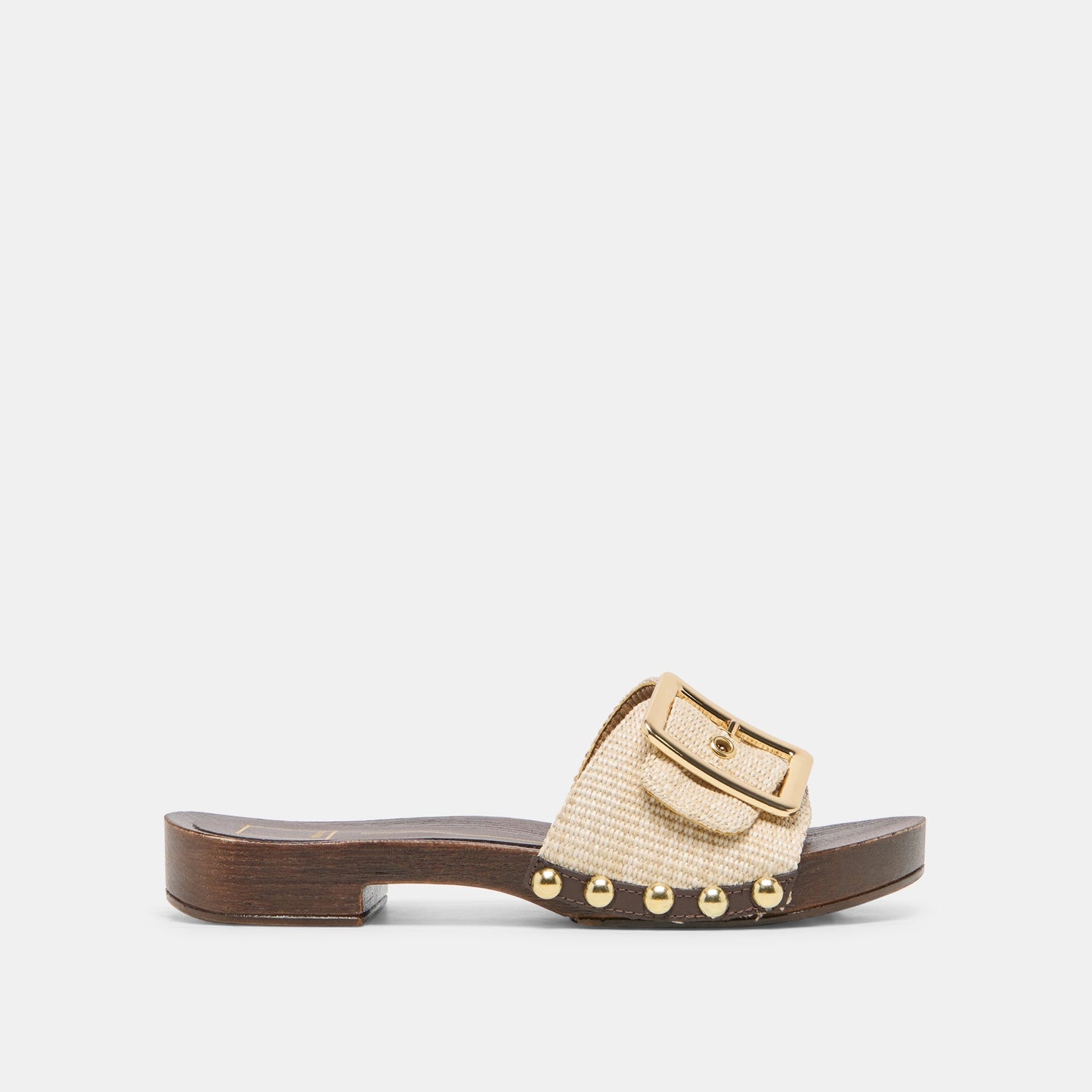 SHERY Natural Raffia Open-Toe Buckle Wood Sole Sandals Dolce Vita New
