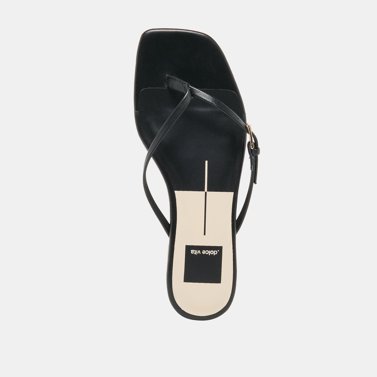 MALTA Black Leather Buckle Flip-Flop Sandals Dolce Vita Outlet