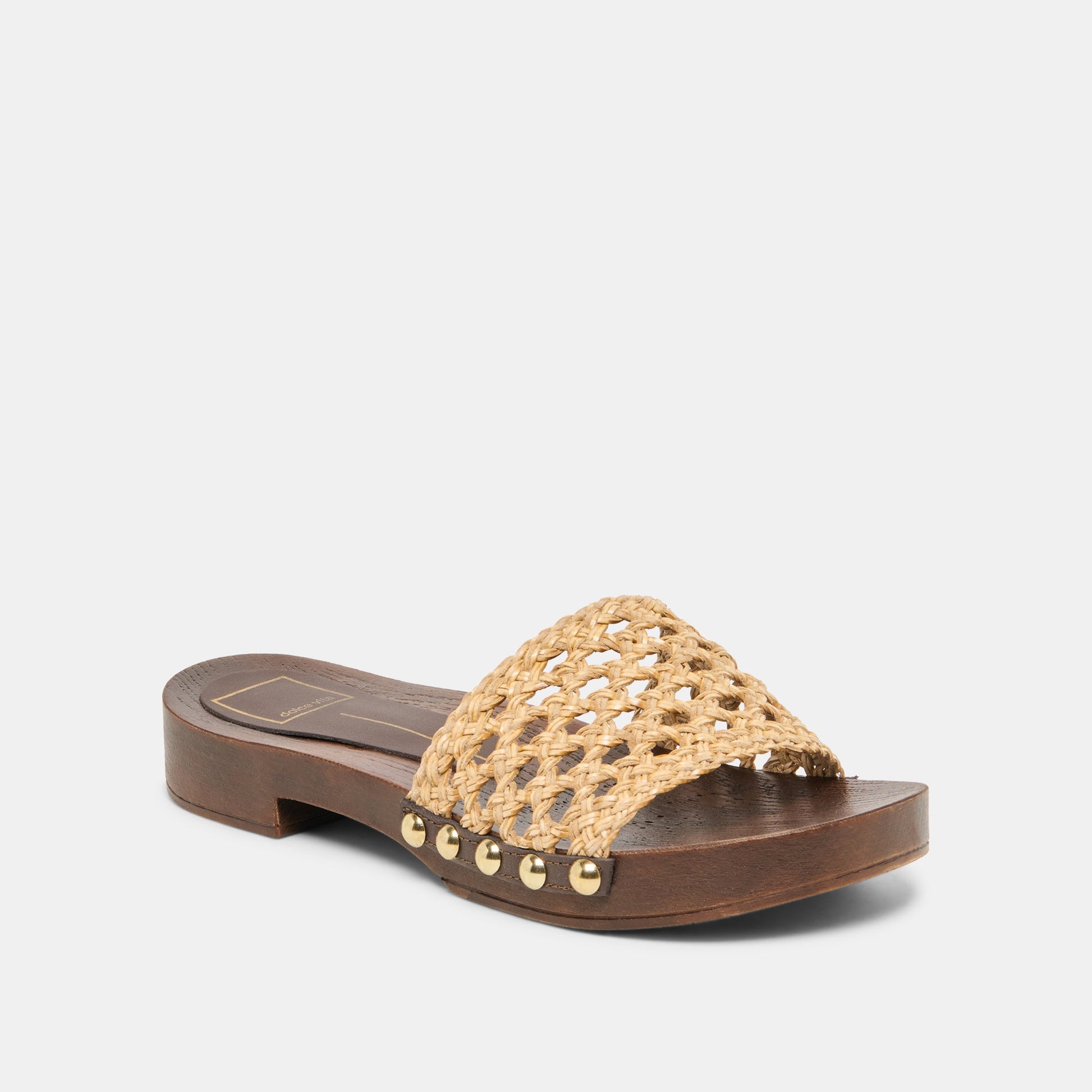 SADIE Tan Raffia Wood Sole Open-Toe Sandals Dolce Vita For sale