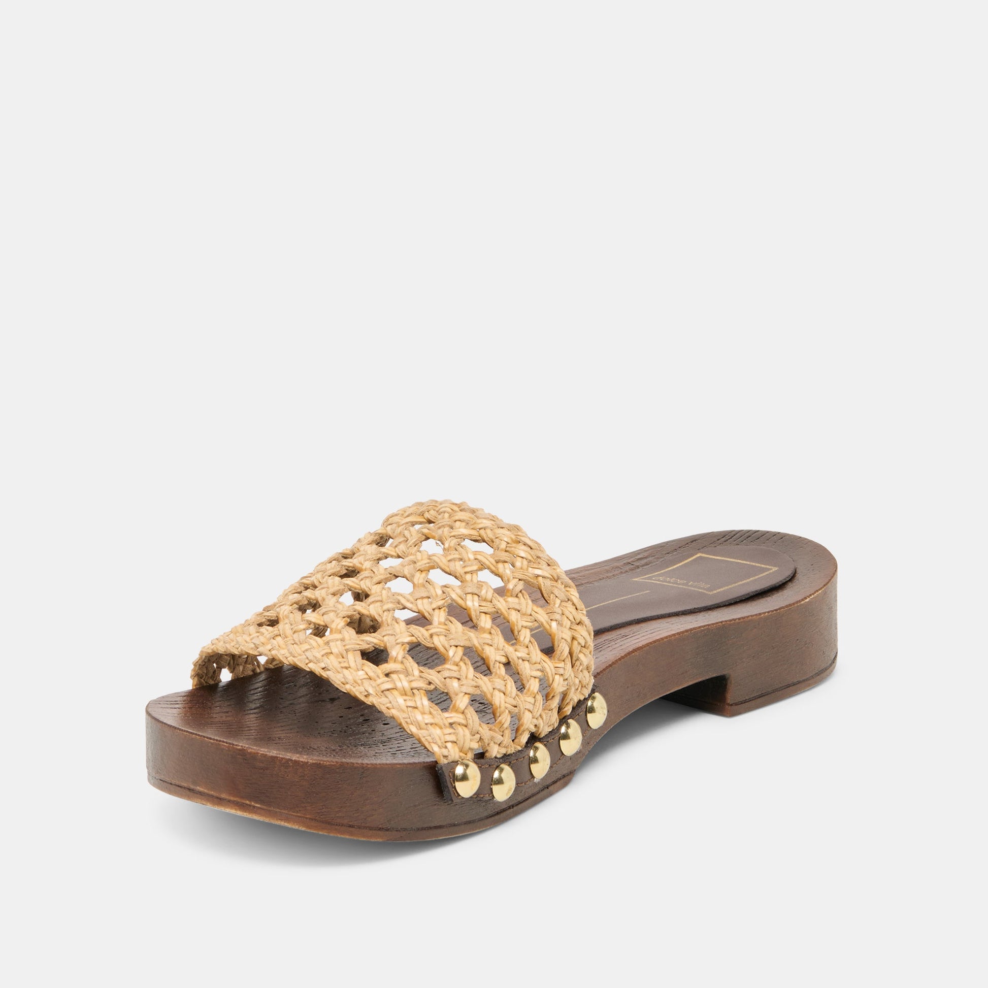 SADIE Tan Raffia Wood Sole Open-Toe Sandals Dolce Vita For sale