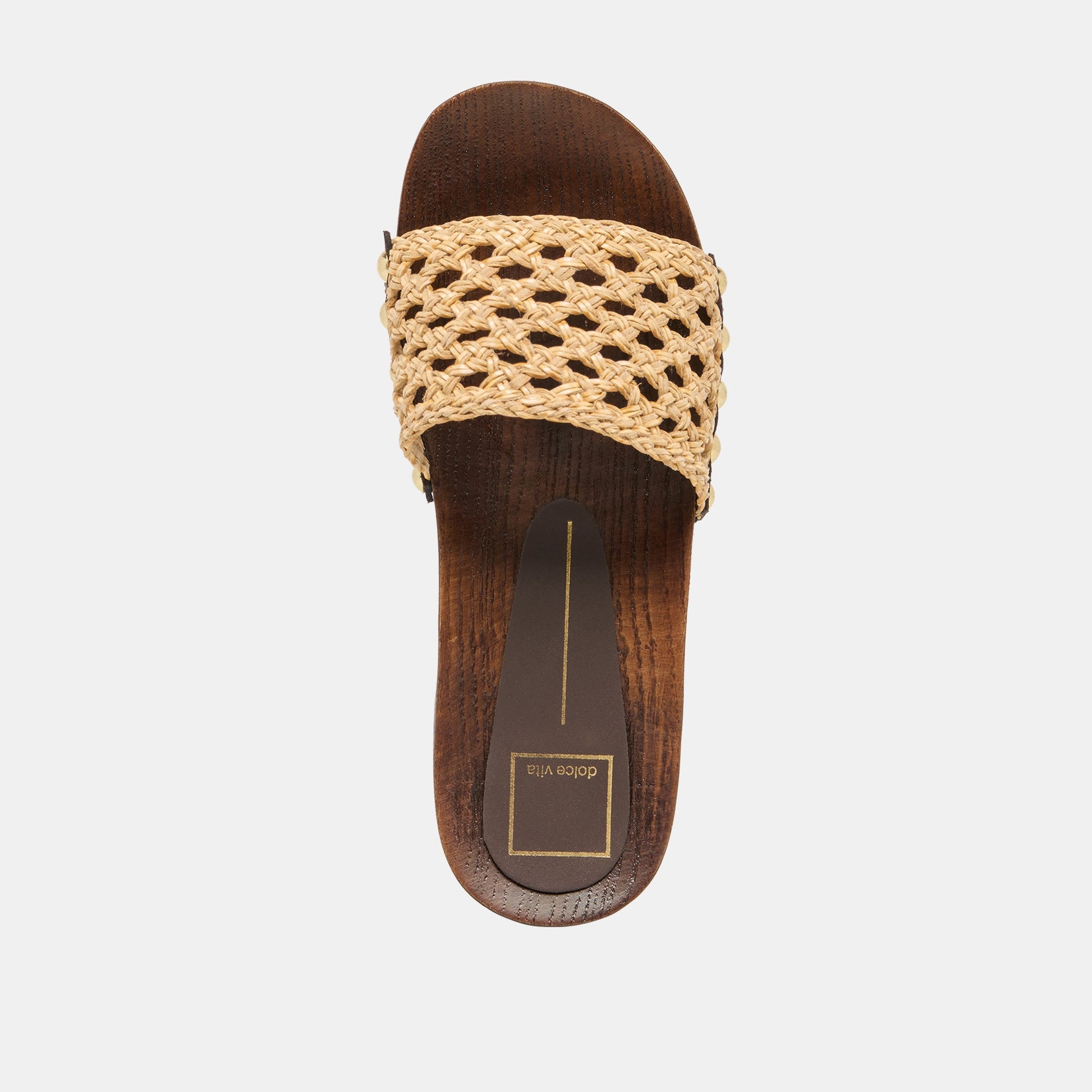 SADIE Tan Raffia Wood Sole Open-Toe Sandals Dolce Vita For sale