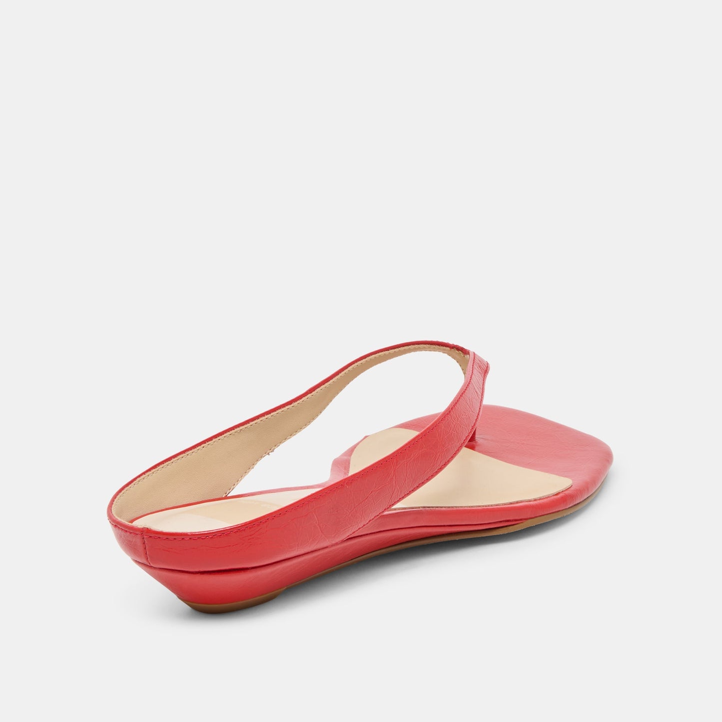 GIZEL Red Crinkle Patent Thong Square-Toe Sandals Dolce Vita Discount