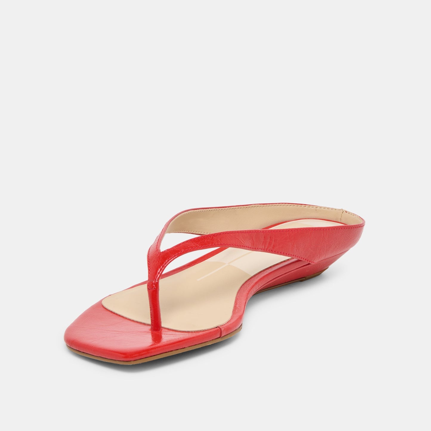 GIZEL Red Crinkle Patent Thong Square-Toe Sandals Dolce Vita Discount