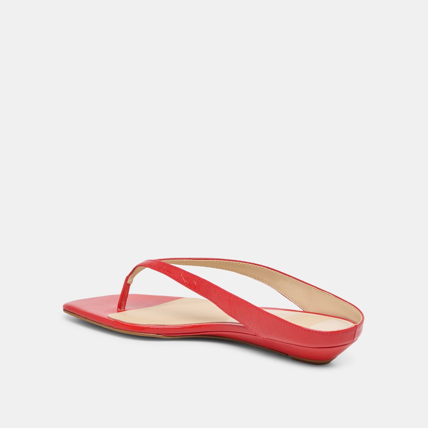 GIZEL Red Crinkle Patent Thong Square-Toe Sandals Dolce Vita Discount