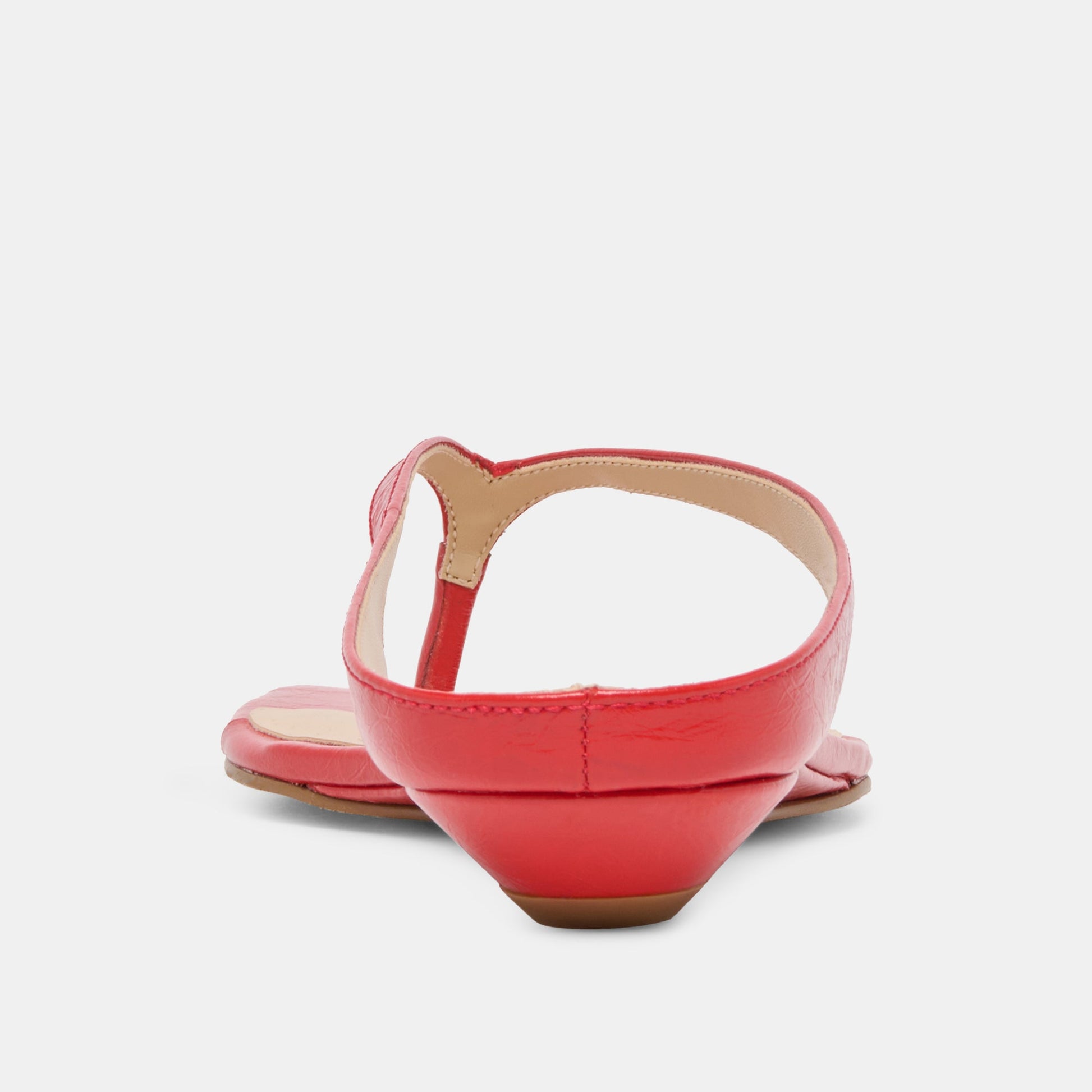 GIZEL Red Crinkle Patent Thong Square-Toe Sandals Dolce Vita Discount
