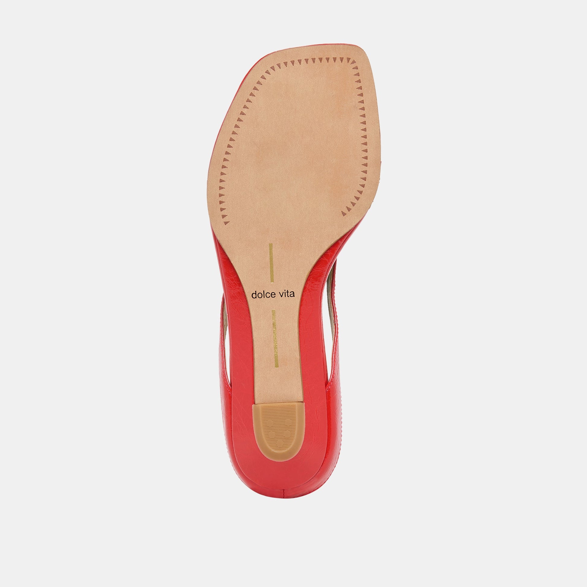 GIZEL Red Crinkle Patent Thong Square-Toe Sandals Dolce Vita Discount