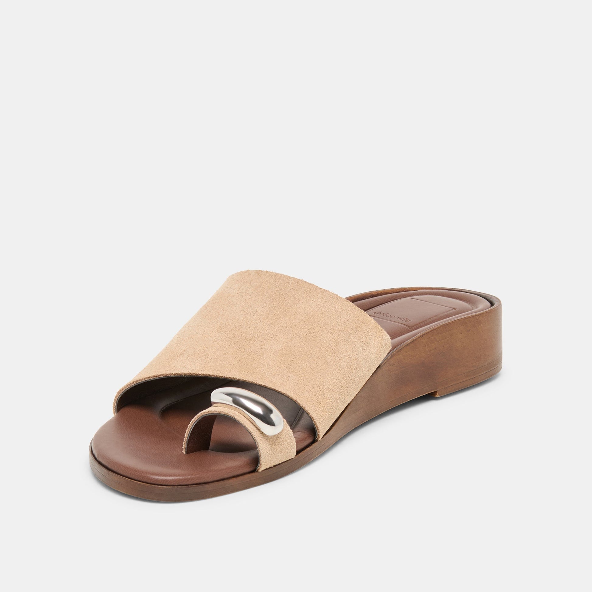 MOXY Sand Suede Metal Detail Open-Toe Sandals Dolce Vita For sale