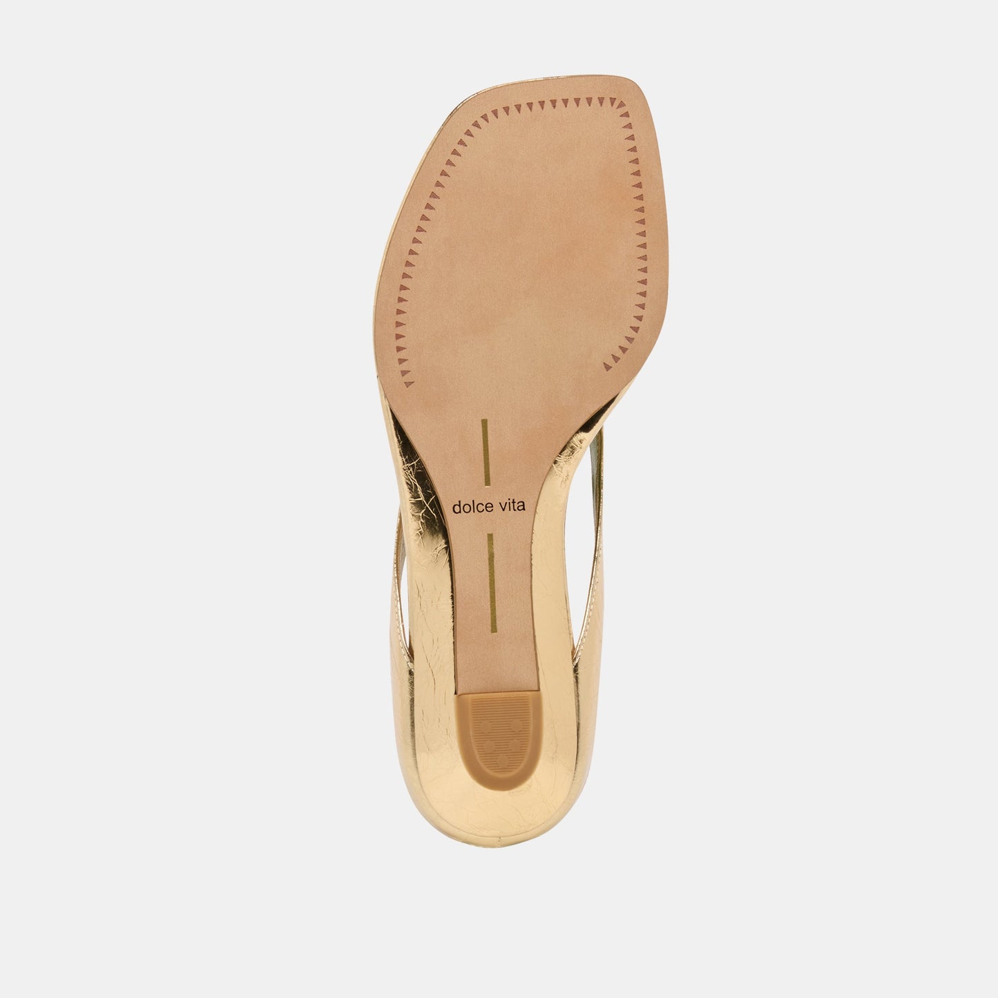 GIZEL Gold Crinkle Patent Thong Square-Toe Sandals Dolce Vita Online