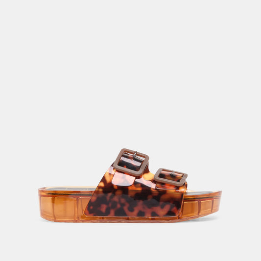 JULIO X Tortoise Vinyl Jelly Platform Sandals Dolce Vita Sale