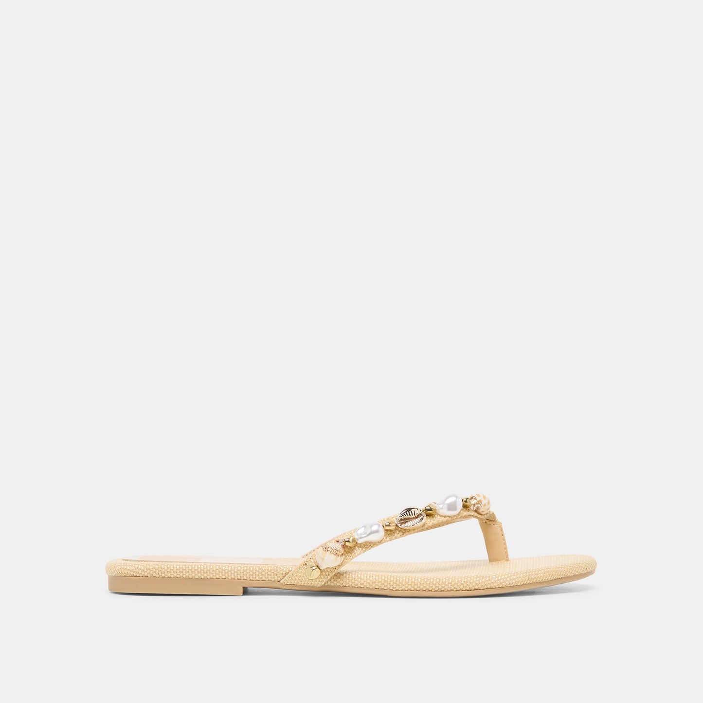 KYSHA Lt Natural Raffia Shell Flip-Flop Sandals Dolce Vita For sale