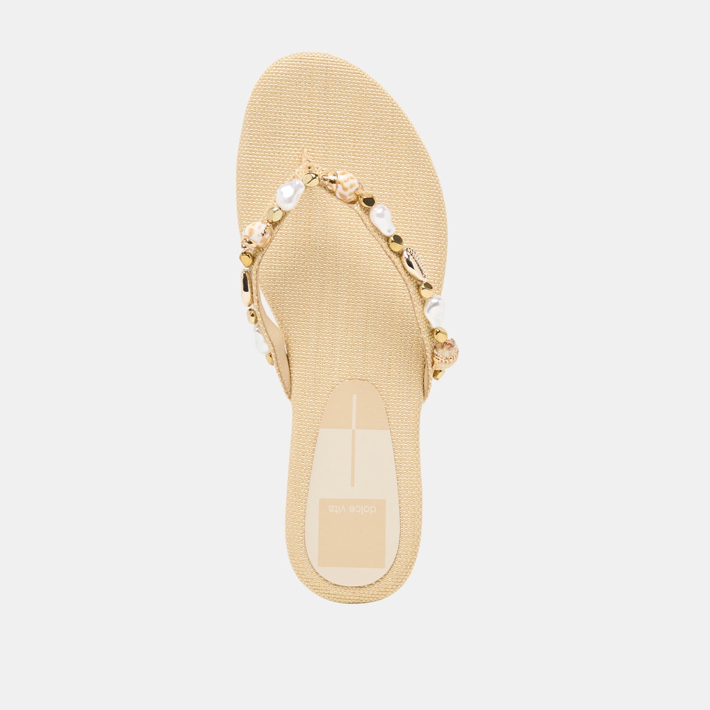 KYSHA Lt Natural Raffia Shell Flip-Flop Sandals Dolce Vita For sale