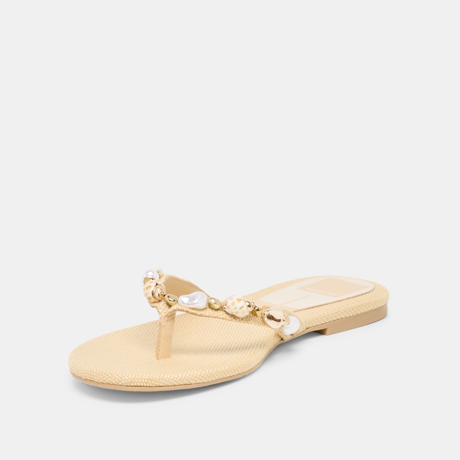 KYSHA Lt Natural Raffia Shell Flip-Flop Sandals Dolce Vita For sale