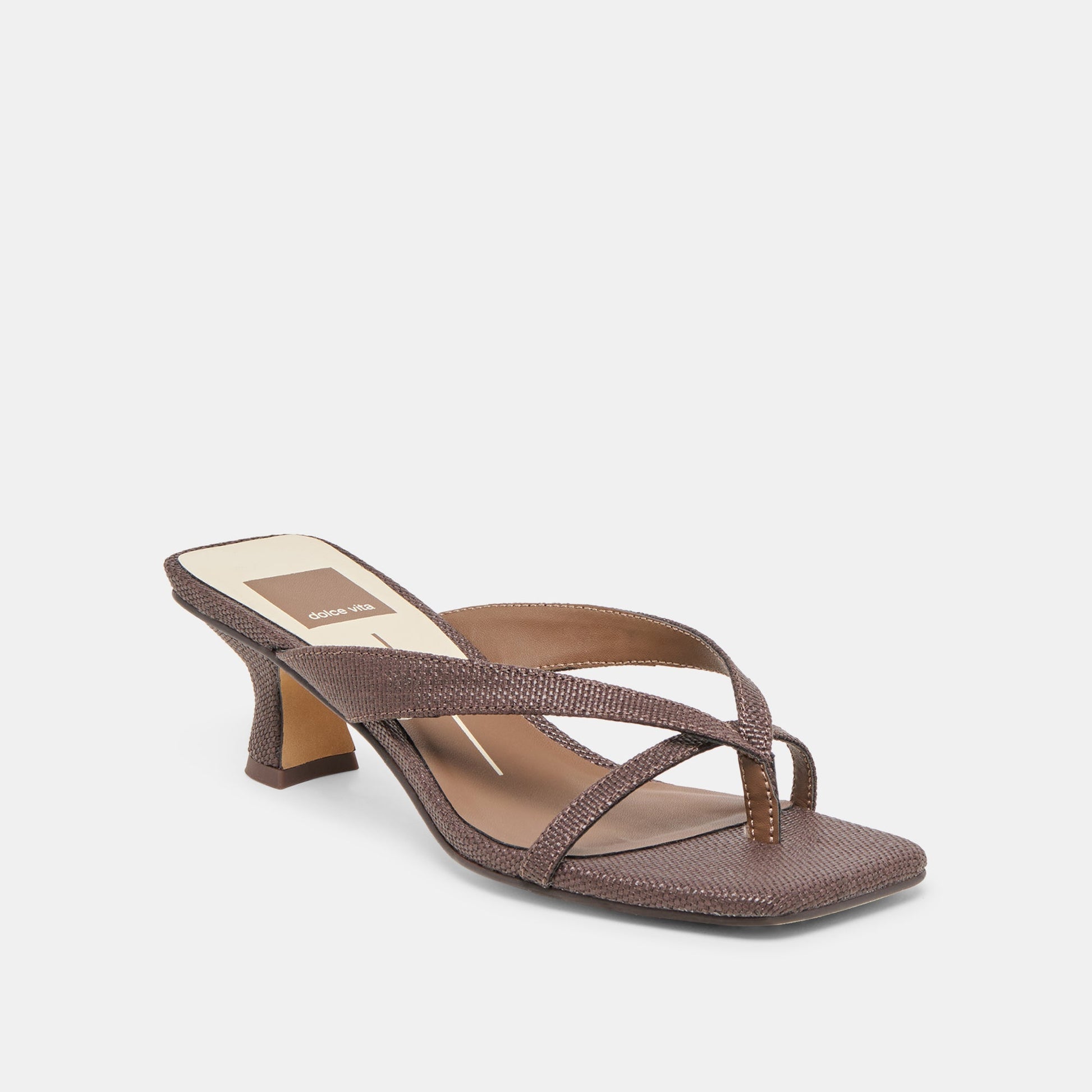 Brevel Chocolate Raffia Heels Dolce Vita Discount